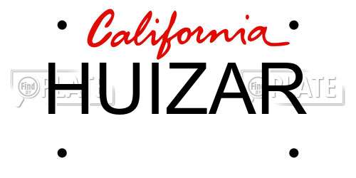 HUIZAR California License Plate