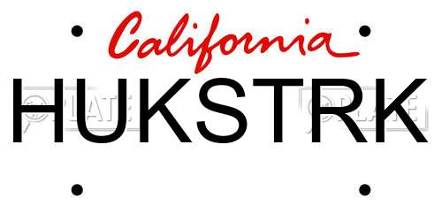 HUKSTRK California License Plate