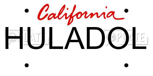 HULADOL California License Plate
