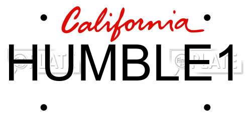 HUMBLE1 California License Plate