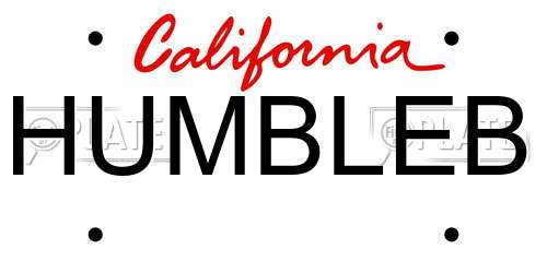 HUMBLEB California License Plate