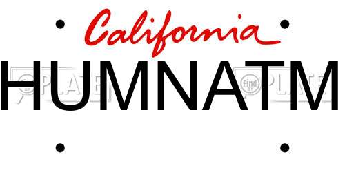 HUMNATM California License Plate