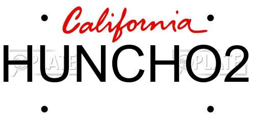 HUNCHO2 California License Plate