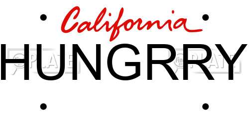 HUNGRRY California License Plate