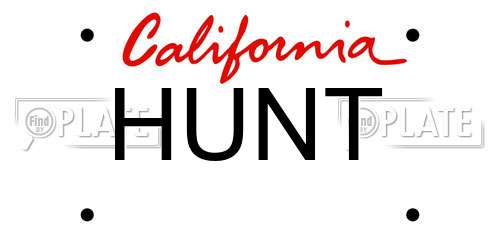 HUNT California License Plate
