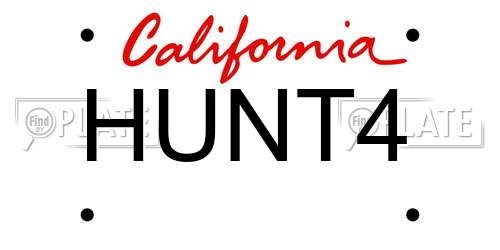 HUNT4 California License Plate