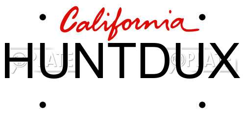 HUNTDUX California License Plate
