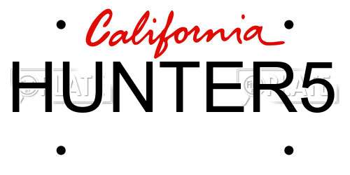 HUNTER5 California License Plate