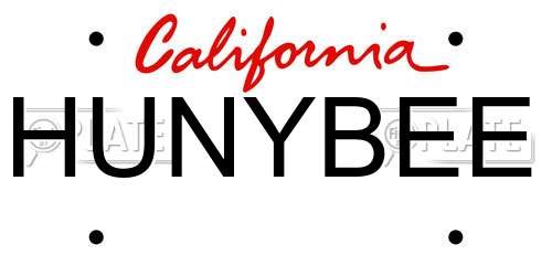 HUNYBEE California License Plate