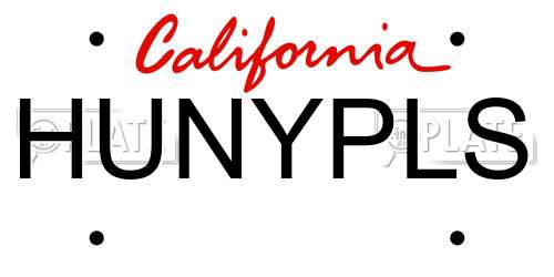 HUNYPLS California License Plate