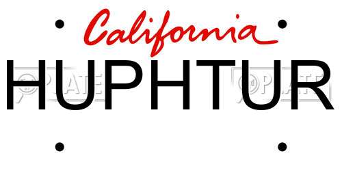 HUPHTUR California License Plate