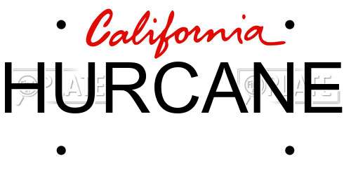HURCANE California License Plate