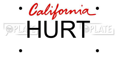 HURT California License Plate