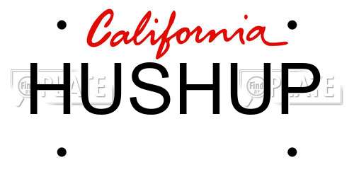 HUSHUP California License Plate