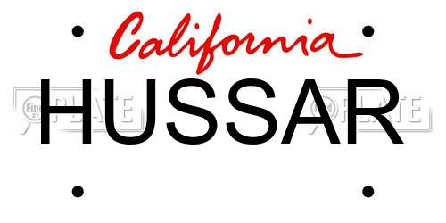 HUSSAR California License Plate