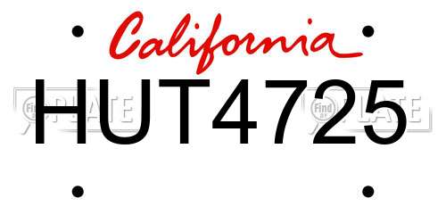 HUT4725 California License Plate