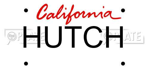 HUTCH California License Plate