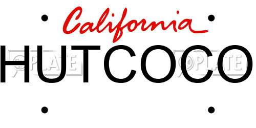 HUTCOCO California License Plate