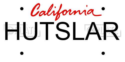 HUTSLAR California License Plate