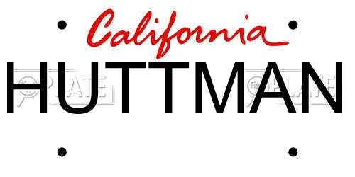 HUTTMAN California License Plate