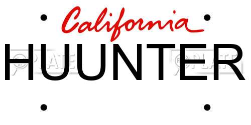 HUUNTER California License Plate