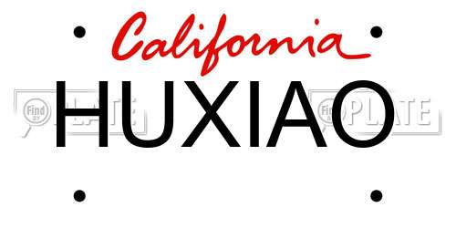 HUXIAO California License Plate