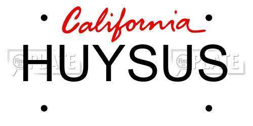 HUYSUS California License Plate