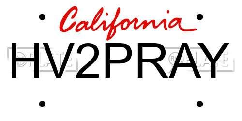 HV2PRAY California License Plate