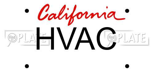 HVAC California License Plate