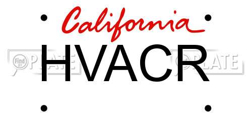 HVACR California License Plate