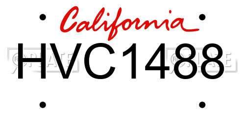 HVC1488 California License Plate