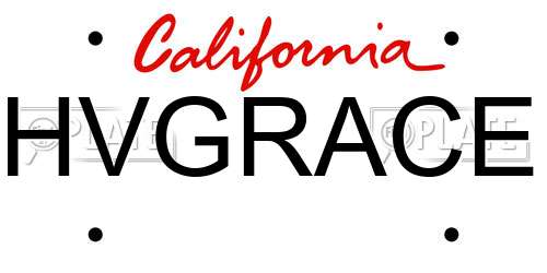 HVGRACE California License Plate
