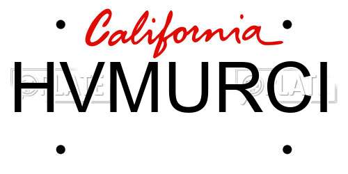 HVMURCI California License Plate