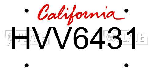 HVV6431 California License Plate