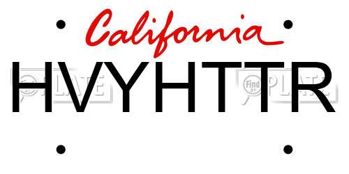 HVYHTTR California License Plate