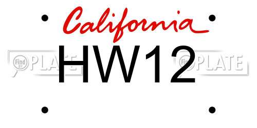 HW12 California License Plate