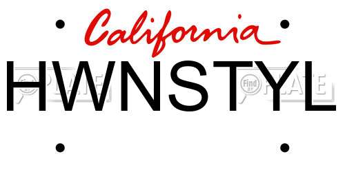 HWNSTYL California License Plate
