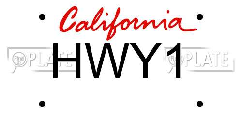 HWY1 California License Plate