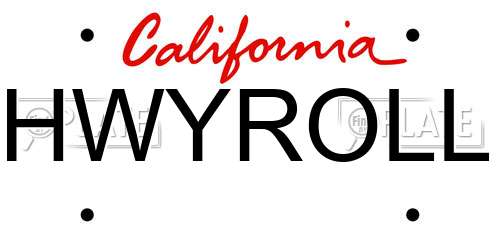 HWYROLL California License Plate