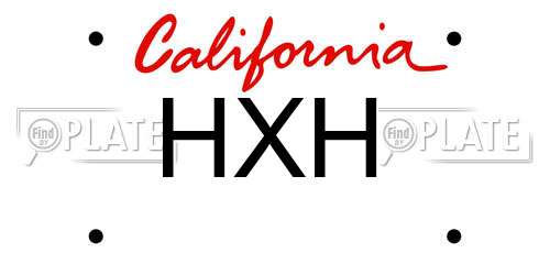 HXH California License Plate
