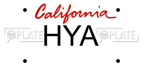 HYA California License Plate