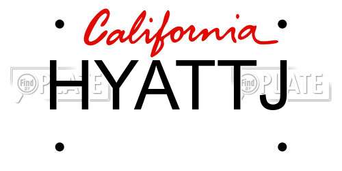 HYATTJ California License Plate