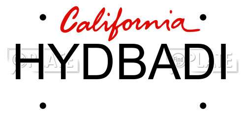 HYDBADI California License Plate