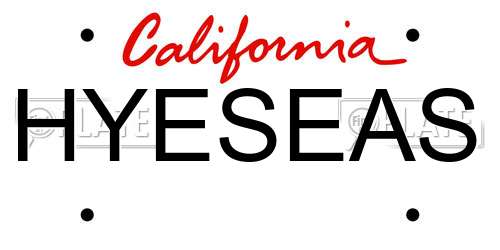 HYESEAS California License Plate