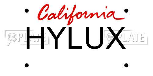 HYLUX California License Plate