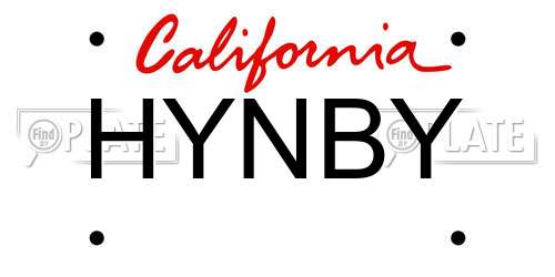 HYNBY California License Plate