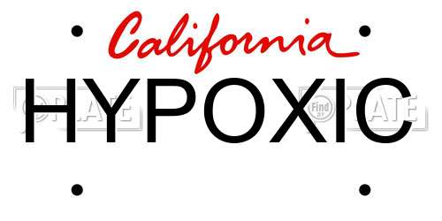 HYPOXIC California License Plate