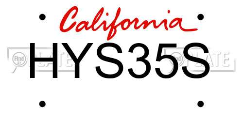 HYS35S California License Plate