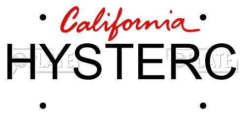 HYSTERC California License Plate