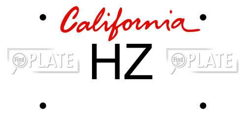 HZ California License Plate